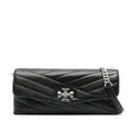 Tory Burch Chevron leather quilted bag - Black