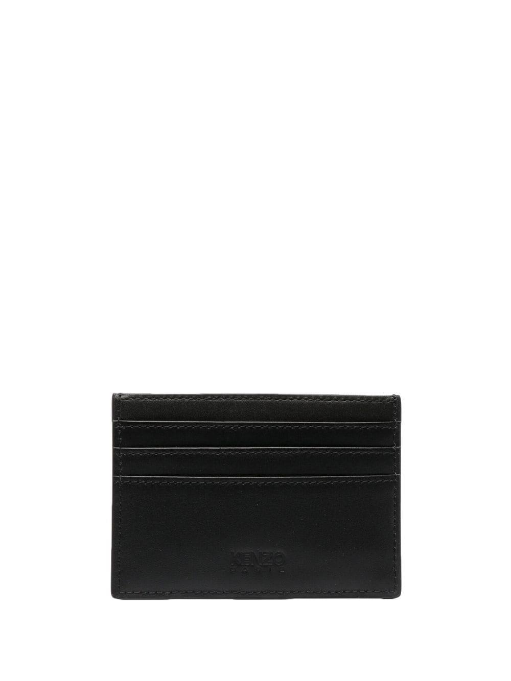 Kenzo leather logo-patch cardholder - Black