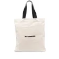 Jil Sander logo-print linen tote bag - Neutrals