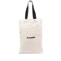 Jil Sander logo-print linen tote bag - Neutrals