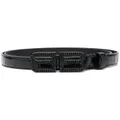 Balenciaga BB Hourglass embossed leather belt - Black
