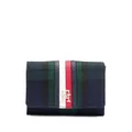 Tommy Hilfiger check-pattern fold-over purse - Blue