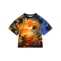 Dolce & Gabbana Kids palm tree-print T-shirt - Orange