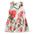 Dolce & Gabbana Kids floral-print sleeveless dress - White