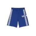 Versace Kids Greca-print stretch-waist shorts - Blue