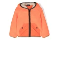 Moncler Enfant zip-up fleece-lined hooded jacket - Orange