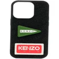 Kenzo touch-strap logo-patch iPhone 14 Pro case - Black