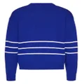 Valentino Garavani logo-intarsia crew-neck jumper - Blue