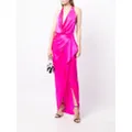 Michelle Mason gathered-detail backless gown - Pink