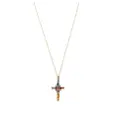 Dolce & Gabbana 18kt yellow gold gemstone cross pendant necklace