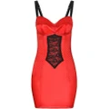 Dolce & Gabbana lace-detail satin minidress - Red