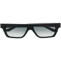 Yohji Yamamoto logo-print oversize-frame sunglasses - Black