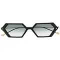 Yohji Yamamoto gradient-lens oversize-frame sunglasses - Black