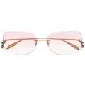 Alexander McQueen Eyewear tinted lens square frame sunglasses - Gold