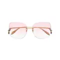 Alexander McQueen Eyewear tinted lens square frame sunglasses - Gold