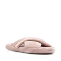 Tommy Hilfiger crossover straps faux-fur slippers - Pink