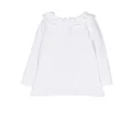Patachou pleat-detail long-sleeve blouse - White