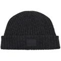Marc Jacobs ribbed logo-patch beanie - Black