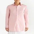 ETRO embroidered-logo striped shirt - Pink