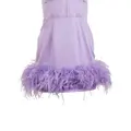 Fleur Du Mal feather-trimmed silk dress - Purple
