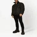Dolce & Gabbana logo-tag high-neck padded jacket - Black