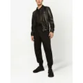 Dolce & Gabbana logo-tag leather jacket - Black