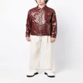 Palmer crocodile-effect faux leather jacket - Red