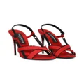Dolce & Gabbana 105mm crossover-strap satin sandals - Red