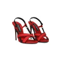 Dolce & Gabbana 105mm crossover-strap satin sandals - Red