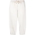 Brunello Cucinelli drawstring-waist cotton track pants - White