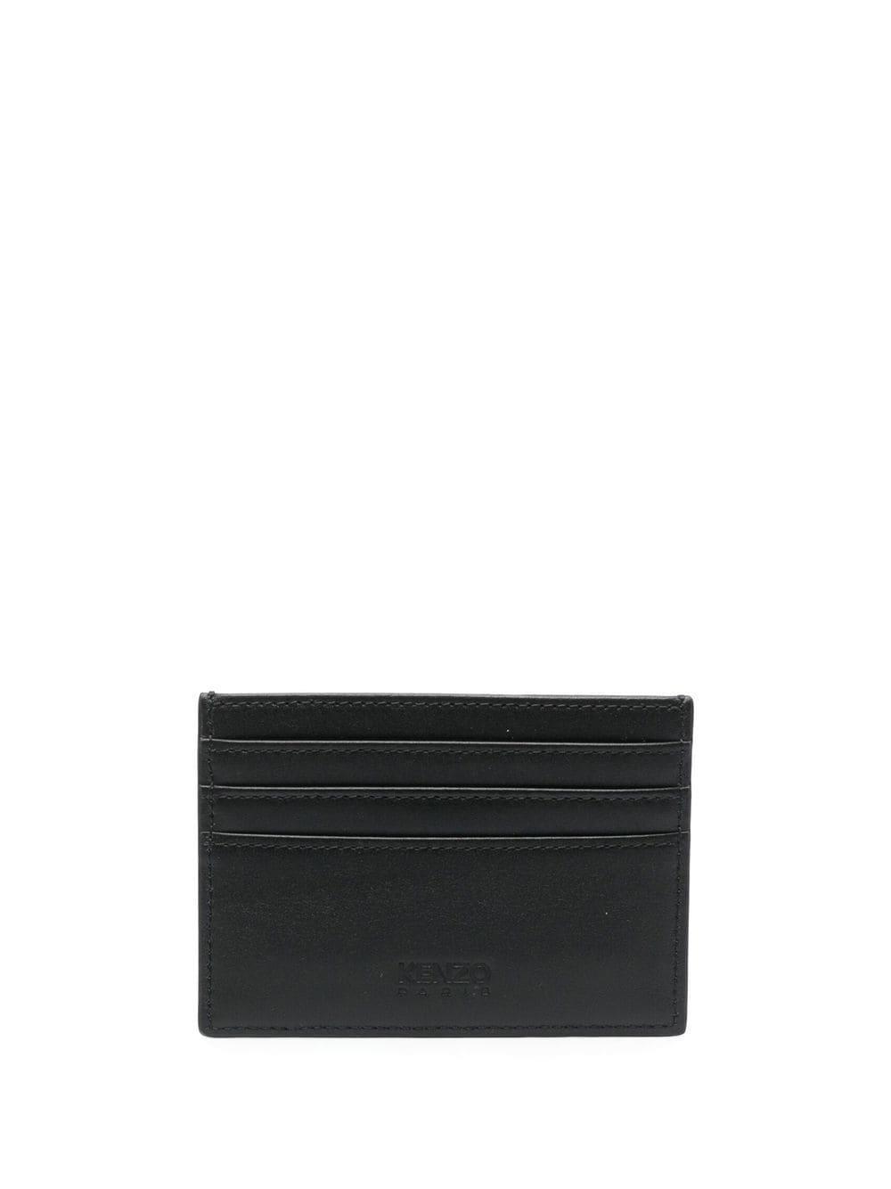 Kenzo logo-print leather cardholder - Black