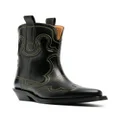 GANNI 35mm Western leather boots - Black