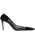 Dolce & Gabbana 105mm patent leather mesh pumps - Black