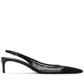 Dolce & Gabbana fishnet-detail pointed-toe pumps - Black