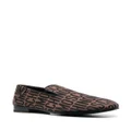 Moschino logo-jacquard 20mm loafers - Brown