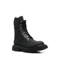 Moschino monogram-pattern lace-up boots - Black