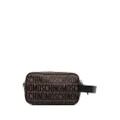 Moschino logo-jacquard motif makeup bag - Brown