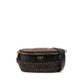 Moschino jacquard-logo motif belt bag - Brown
