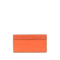 Moschino leather logo-lettering cardholder - Orange