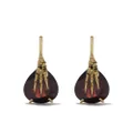 Wouters & Hendrix Gold 18kt gold garnet claw earrings