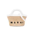Marni Kids logo-print woven tote bag - Neutrals