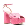 Moschino 145mm logo-print platform sandals - Pink