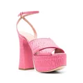 Moschino 145mm logo-print platform sandals - Pink