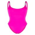 Versace medusa-plaque backless swimsuit - Pink