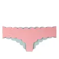 Marysia scalloped-edge detail hipster bikini bottoms - Pink