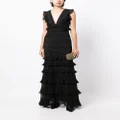 Sachin & Babi Serafina lace ruffled gown - Black