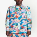 Marni floral-print button-up shirt - Blue