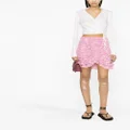ISABEL MARANT abstract-print ruffled miniskirt - Pink