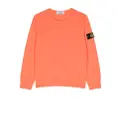 Stone Island Junior logo-patch long-sleeve sweatshirt - Orange