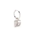 Dolce & Gabbana crystal-embellished logo-charm hoop - Silver